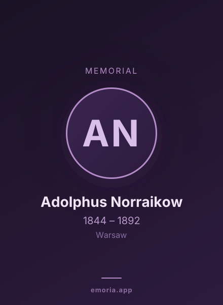 Memorial portrait of Adolphus Norraikow