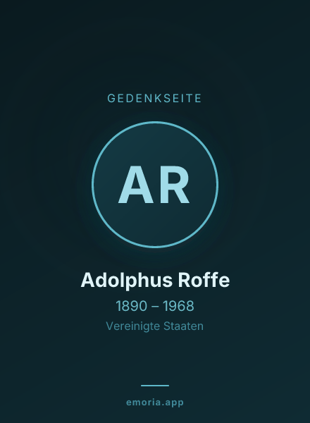 Gedenkportrait von Adolphus Roffe