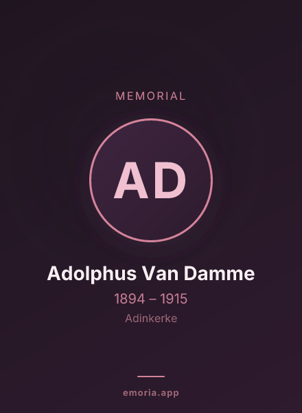 Memorial portrait of Adolphus Van Damme