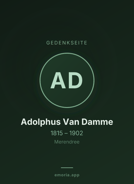 Gedenkportrait von Adolphus Van Damme