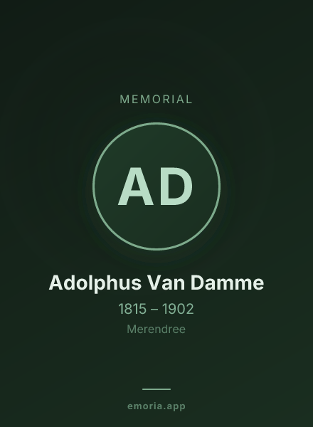 Memorial portrait of Adolphus Van Damme
