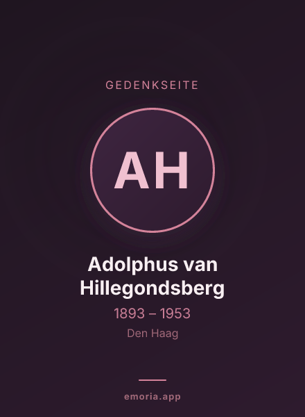 Gedenkportrait von Adolphus van Hillegondsberg