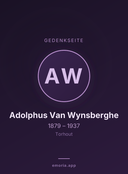 Gedenkportrait von Adolphus Van Wynsberghe