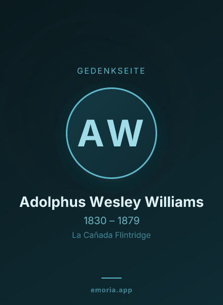Gedenkportrait von Adolphus Wesley Williams