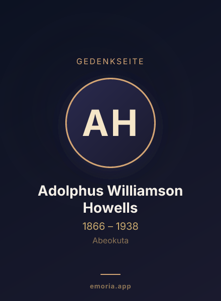 Gedenkportrait von Adolphus Williamson Howells