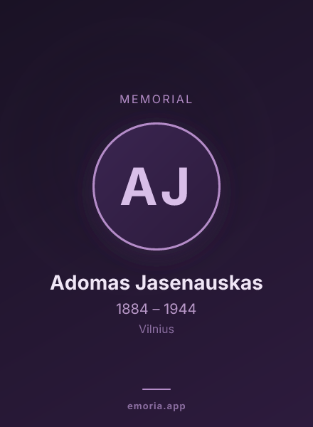 Memorial portrait of Adomas Jasenauskas
