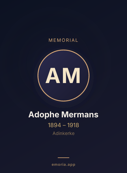 Memorial portrait of Adophe Mermans