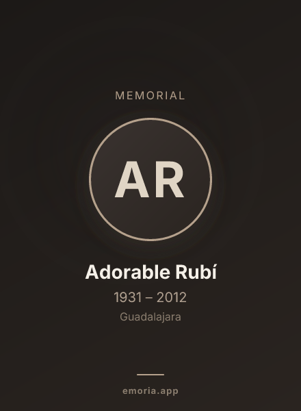Memorial portrait of Adorable Rubí