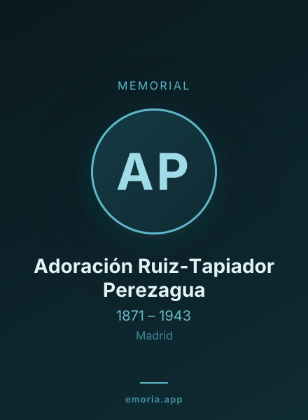 Memorial portrait of Adoración Ruiz-Tapiador Perezagua