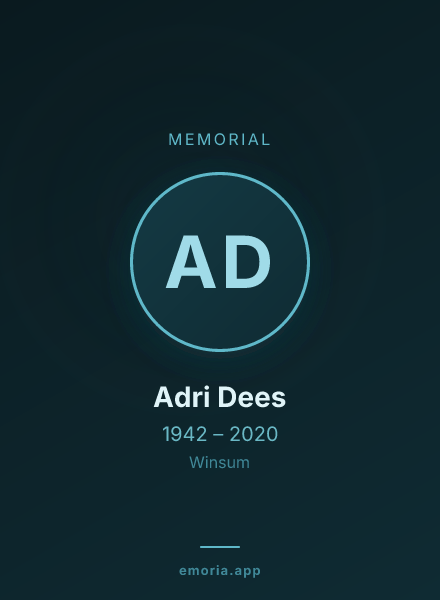 Memorial portrait of Adri Dees