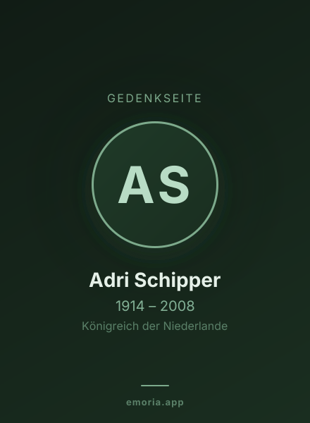 Gedenkportrait von Adri Schipper