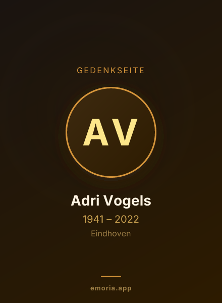 Gedenkportrait von Adri Vogels