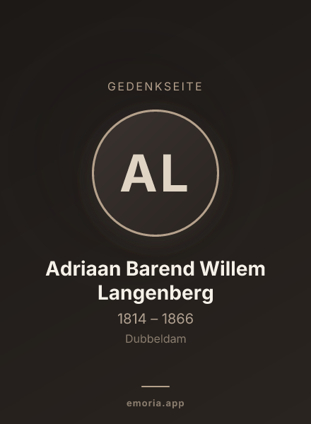 Gedenkportrait von Adriaan Barend Willem Langenberg