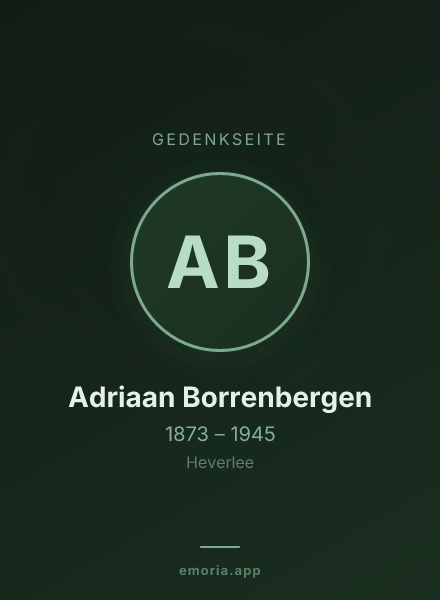 Gedenkportrait von Adriaan Borrenbergen
