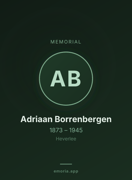Memorial portrait of Adriaan Borrenbergen