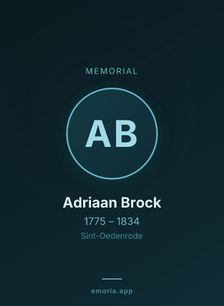 Memorial portrait of Adriaan Brock