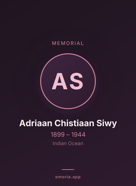 Memorial portrait of Adriaan Chistiaan Siwy