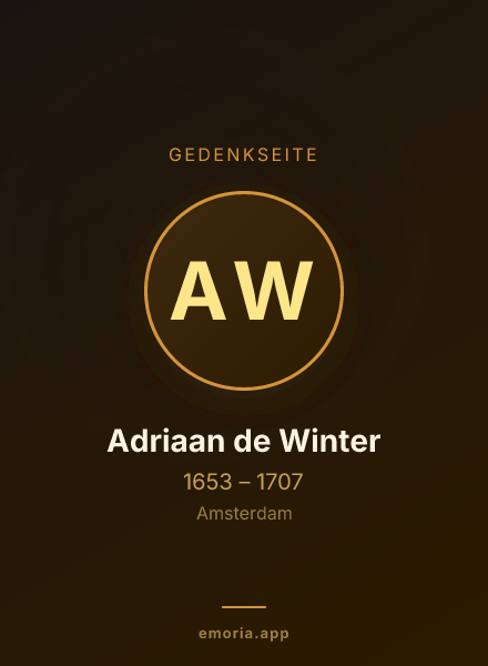 Gedenkportrait von Adriaan de Winter