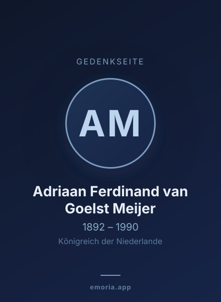 Gedenkportrait von Adriaan Ferdinand van Goelst Meijer