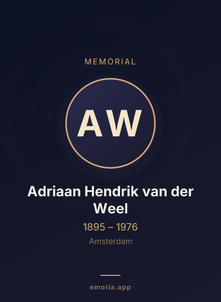 Memorial portrait of Adriaan Hendrik van der Weel