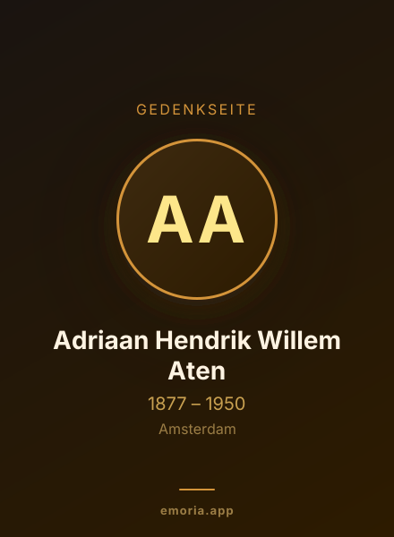 Gedenkportrait von Adriaan Hendrik Willem Aten