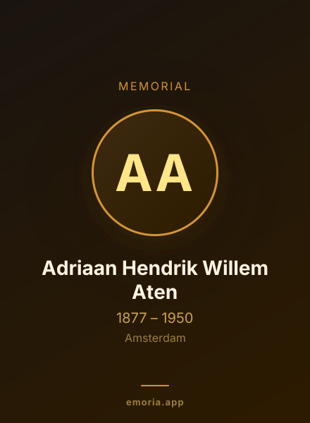 Memorial portrait of Adriaan Hendrik Willem Aten