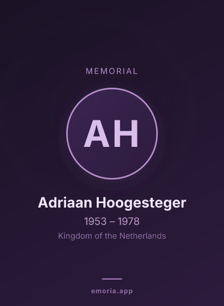 Memorial portrait of Adriaan Hoogesteger