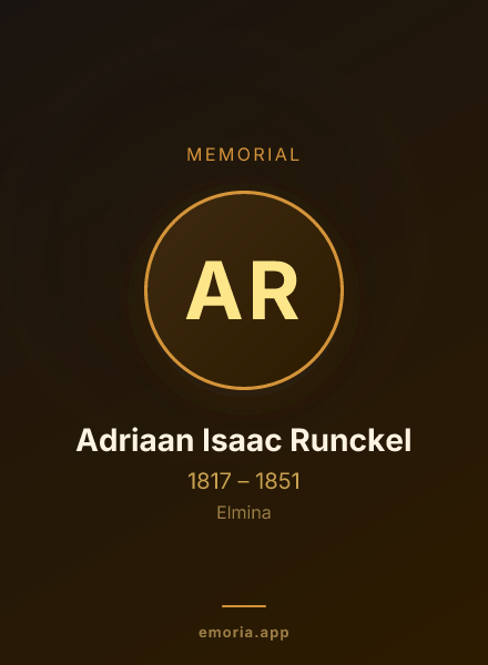 Memorial portrait of Adriaan Isaac Runckel