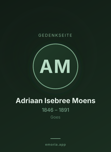 Gedenkportrait von Adriaan Isebree Moens