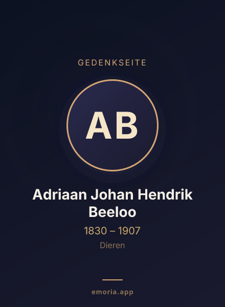 Gedenkportrait von Adriaan Johan Hendrik Beeloo
