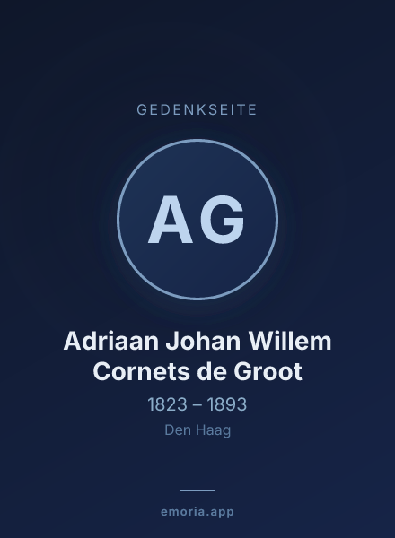 Gedenkportrait von Adriaan Johan Willem Cornets de Groot