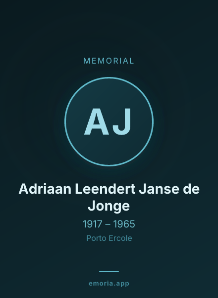 Memorial portrait of Adriaan Leendert Janse de Jonge