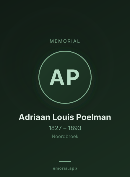 Memorial portrait of Adriaan Louis Poelman