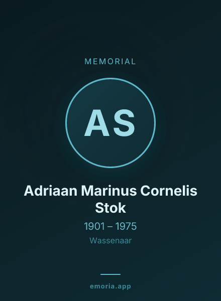 Memorial portrait of Adriaan Marinus Cornelis Stok