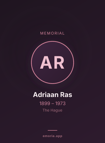 Memorial portrait of Adriaan Ras