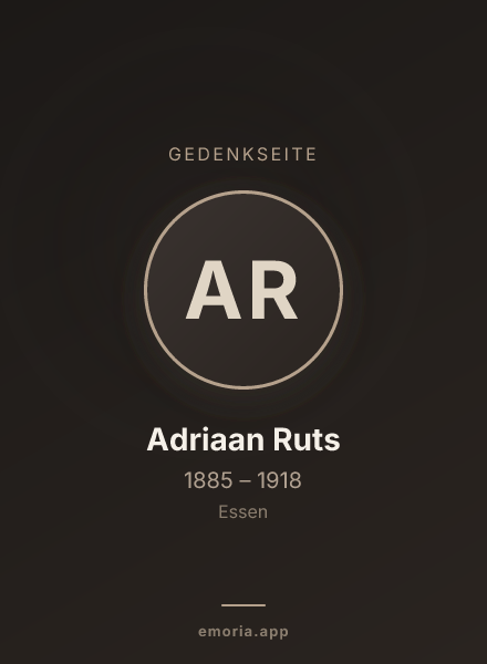 Gedenkportrait von Adriaan Ruts