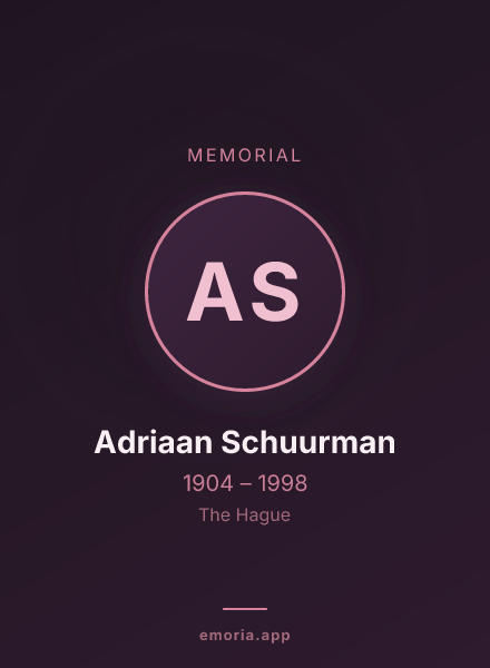 Memorial portrait of Adriaan Schuurman
