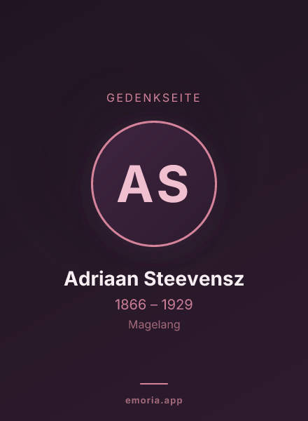 Gedenkportrait von Adriaan Steevensz