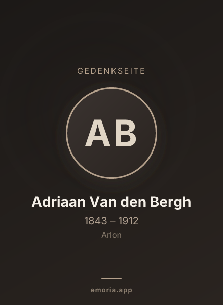 Gedenkportrait von Adriaan Van den Bergh