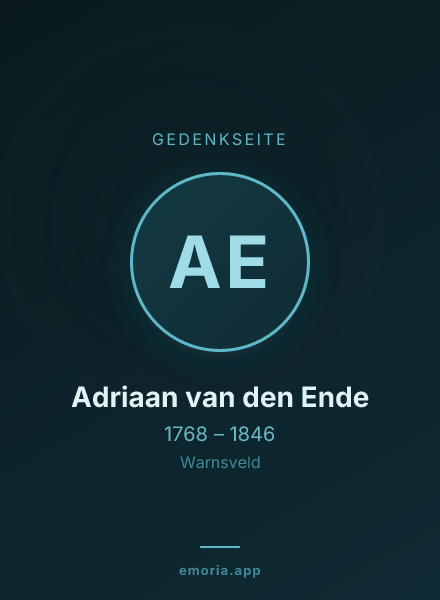 Gedenkportrait von Adriaan van den Ende