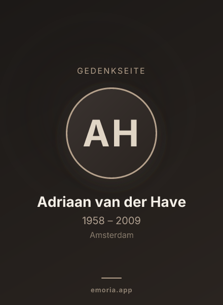 Gedenkportrait von Adriaan van der Have