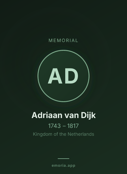 Memorial portrait of Adriaan van Dijk