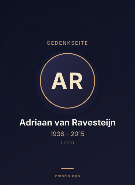 Gedenkportrait von Adriaan van Ravesteijn