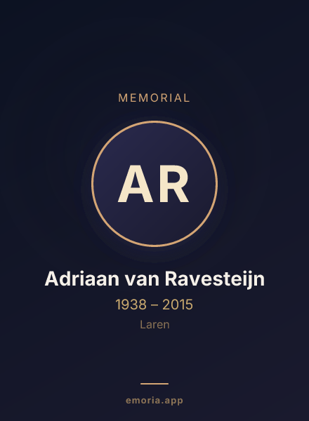 Memorial portrait of Adriaan van Ravesteijn