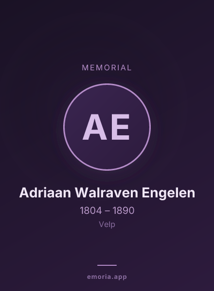 Memorial portrait of Adriaan Walraven Engelen