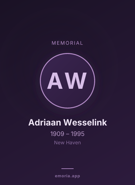 Memorial portrait of Adriaan Wesselink