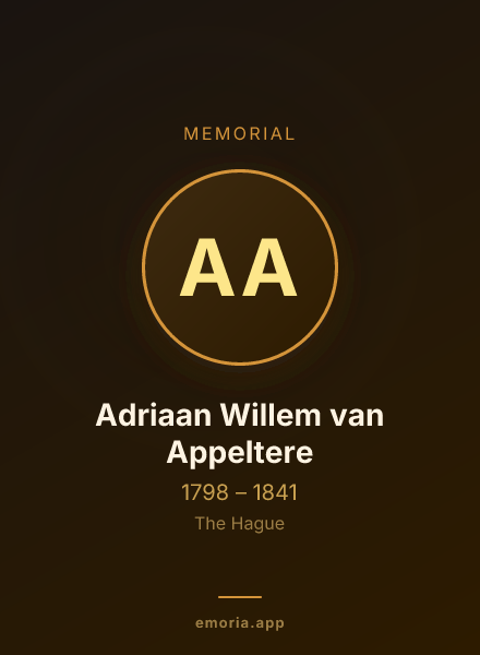 Memorial portrait of Adriaan Willem van Appeltere