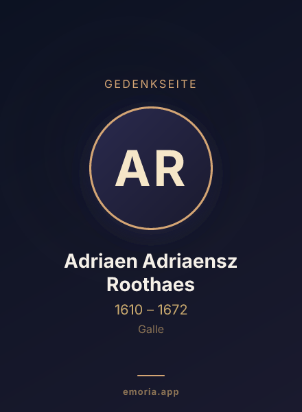 Gedenkportrait von Adriaen Adriaensz Roothaes
