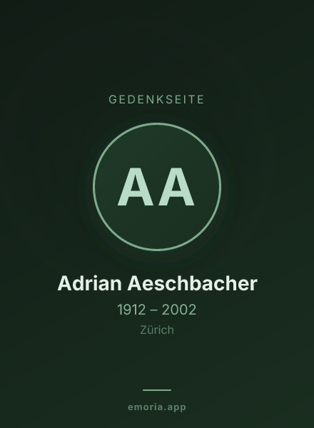 Gedenkportrait von Adrian Aeschbacher