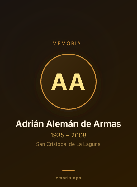 Memorial portrait of Adrián Alemán de Armas